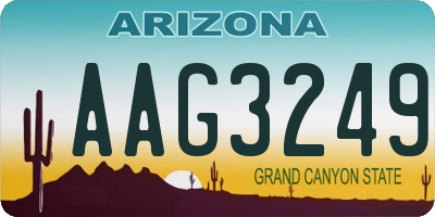 AZ license plate AAG3249