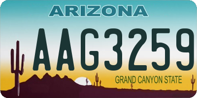AZ license plate AAG3259