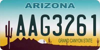 AZ license plate AAG3261