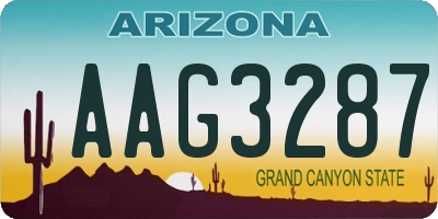AZ license plate AAG3287