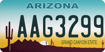 AZ license plate AAG3299