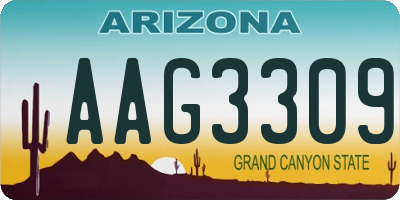 AZ license plate AAG3309