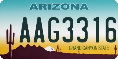 AZ license plate AAG3316
