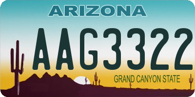AZ license plate AAG3322