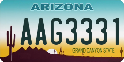AZ license plate AAG3331
