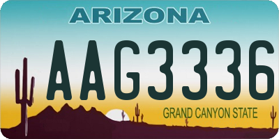 AZ license plate AAG3336