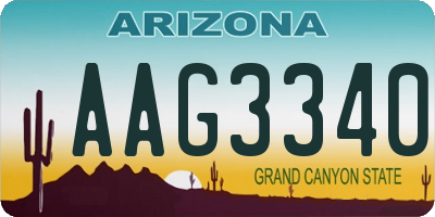 AZ license plate AAG3340