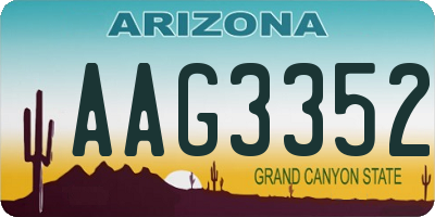 AZ license plate AAG3352