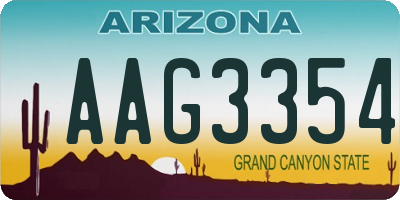 AZ license plate AAG3354