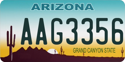 AZ license plate AAG3356