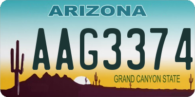 AZ license plate AAG3374