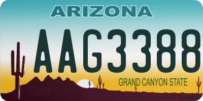 AZ license plate AAG3388
