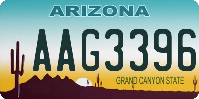 AZ license plate AAG3396