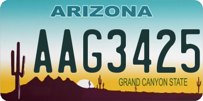 AZ license plate AAG3425
