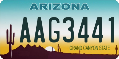 AZ license plate AAG3441
