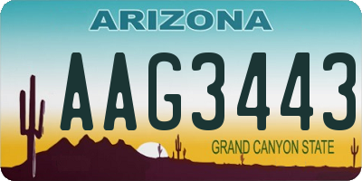 AZ license plate AAG3443