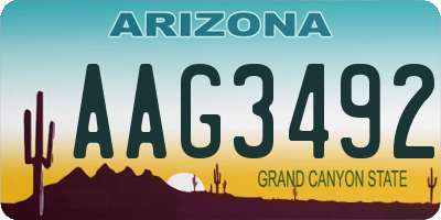 AZ license plate AAG3492