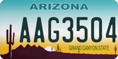 AZ license plate AAG3504