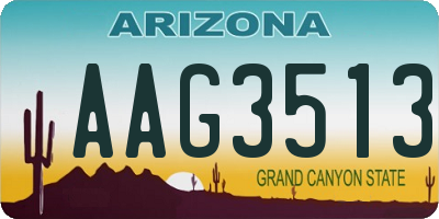 AZ license plate AAG3513