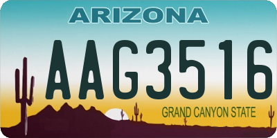 AZ license plate AAG3516