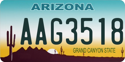 AZ license plate AAG3518