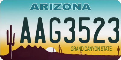 AZ license plate AAG3523