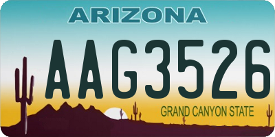 AZ license plate AAG3526