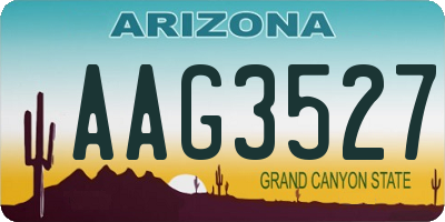 AZ license plate AAG3527