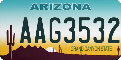 AZ license plate AAG3532