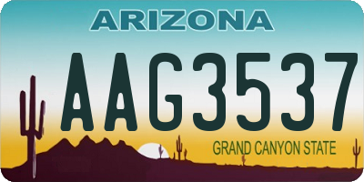 AZ license plate AAG3537