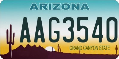 AZ license plate AAG3540