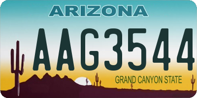 AZ license plate AAG3544