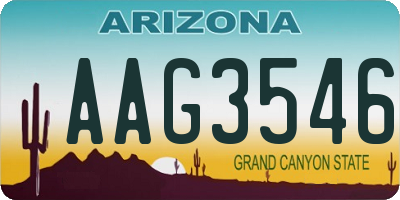 AZ license plate AAG3546
