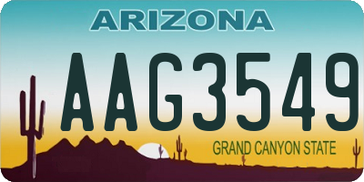 AZ license plate AAG3549