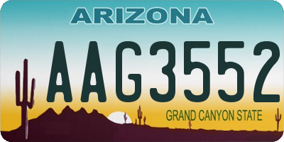 AZ license plate AAG3552