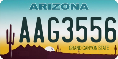AZ license plate AAG3556