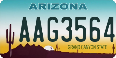 AZ license plate AAG3564