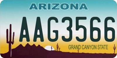 AZ license plate AAG3566