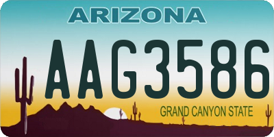 AZ license plate AAG3586