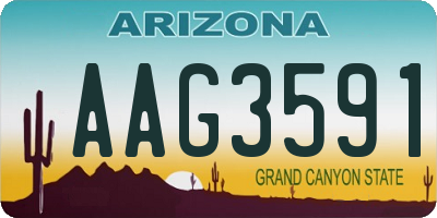 AZ license plate AAG3591