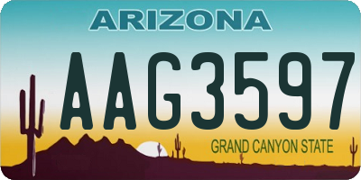 AZ license plate AAG3597