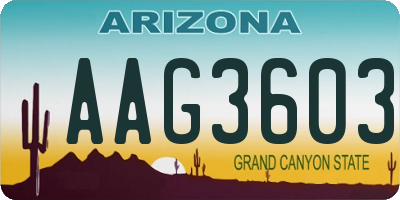 AZ license plate AAG3603