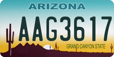 AZ license plate AAG3617