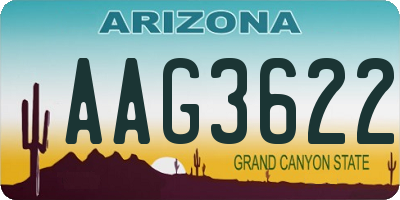 AZ license plate AAG3622
