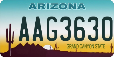AZ license plate AAG3630