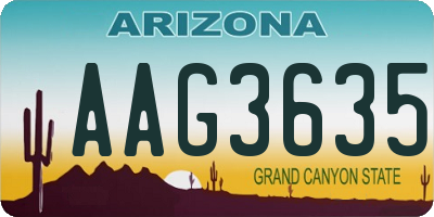AZ license plate AAG3635