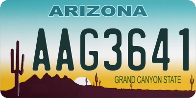 AZ license plate AAG3641