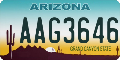 AZ license plate AAG3646