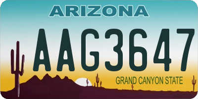 AZ license plate AAG3647