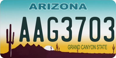 AZ license plate AAG3703